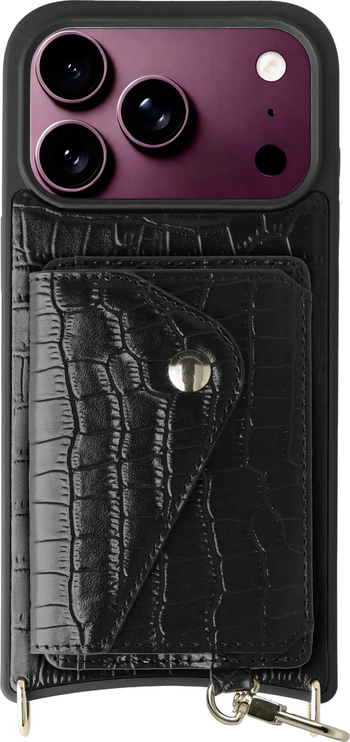 AVY Apple iPhone 18 Pro - Classic Kit - Leather Croco Zwart afbeelding 1