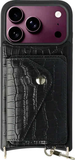 AVY Apple iPhone 18 Pro - Classic Kit - Leather Croco Zwart afbeelding 1