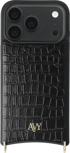 AVY Apple iPhone 18 Pro - Classic Kit - Leather Croco Zwart afbeelding 16