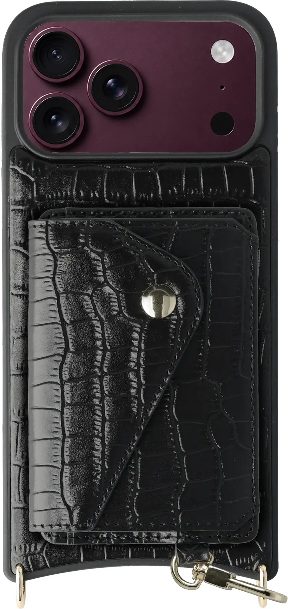 AVY Apple iPhone 18 Pro Max - Classic Kit - Leather Croco Zwart afbeelding 1