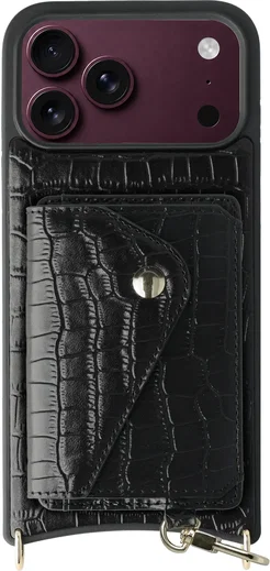 AVY Apple iPhone 18 Pro Max - Classic Kit - Leather Croco Zwart afbeelding 1