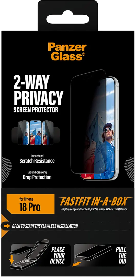 PanzerGlass FastFit Ultra-Wide iPhone 18 Pro Privacy Glass Screen Protector afbeelding 3