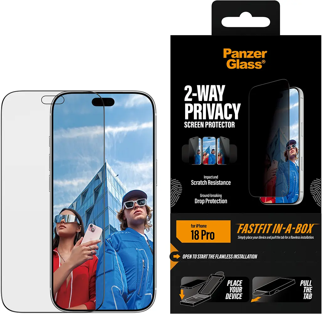 PanzerGlass FastFit Ultra-Wide iPhone 18 Pro Privacy Glass Screen Protector afbeelding 1