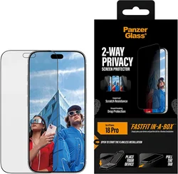PanzerGlass FastFit Ultra-Wide iPhone 18 Pro Privacy Glass Screen Protector afbeelding