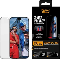 PanzerGlass FastFit Ultra-Wide iPhone 18 Pro Max Privacy Glass Screen Protector afbeelding