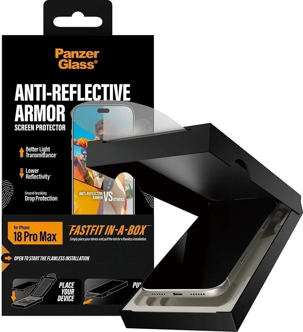 PanzerGlass Anti-Reflective iPhone 18 Pro Max Screen Protector Tempered Glass afbeelding 2