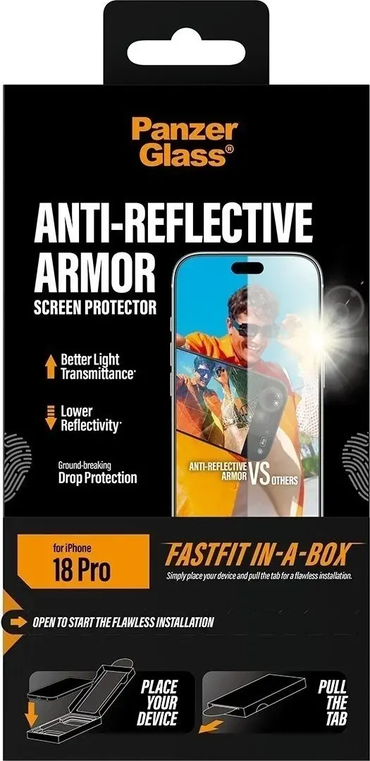 PanzerGlass Anti-Reflective Apple iPhone 18 Pro Screen Protector Tempered Glass afbeelding 6