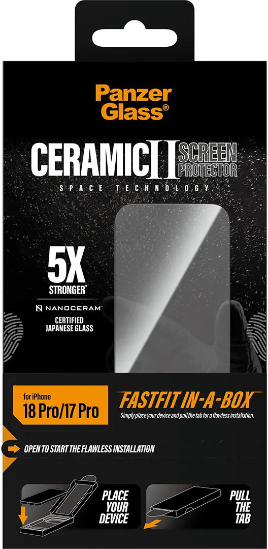 PanzerGlass Ceramic iPhone 18 Pro / 17 Pro Screen Protector Installatiebox afbeelding 4