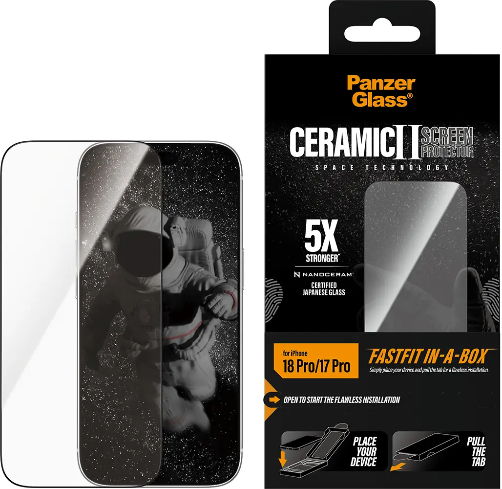 PanzerGlass Ceramic iPhone 18 Pro / 17 Pro Screen Protector Installatiebox afbeelding 1