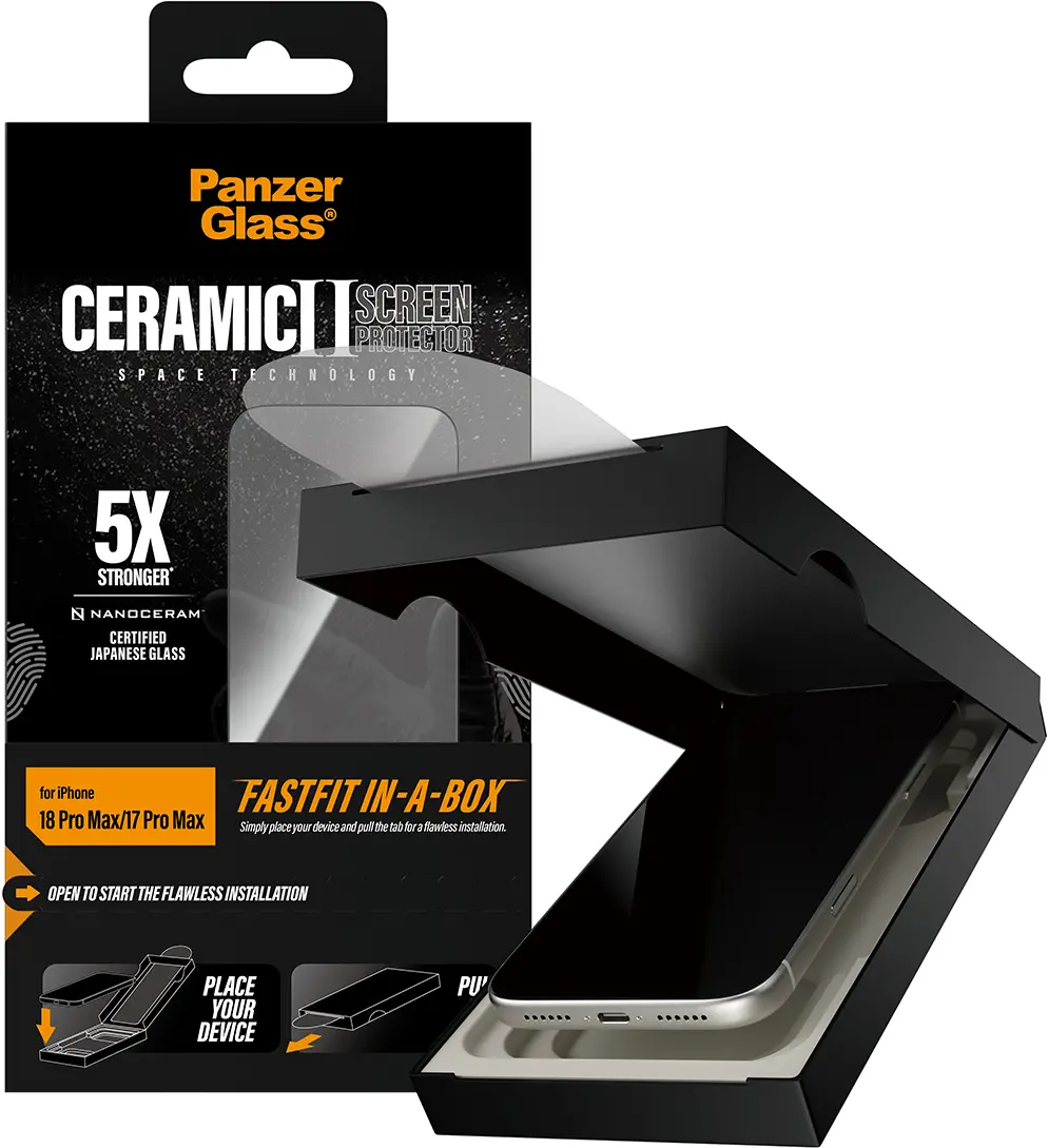 PanzerGlass Ceramic iPhone 18 Pro Max/17 Pro Max Screen Protector Installatiebox afbeelding 2