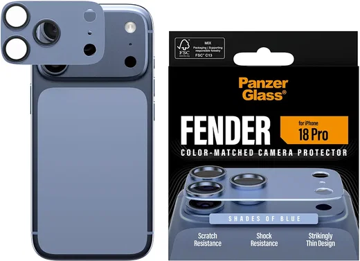 PanzerGlass Fender iPhone 18 Pro Camera Lens Protector Tempered Glass Blauw afbeelding 1