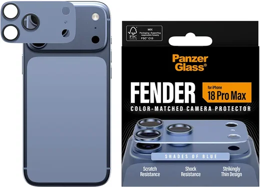 PanzerGlass Fender iPhone 18 Pro Max Camera Protector Tempered Glass Blauw afbeelding 1