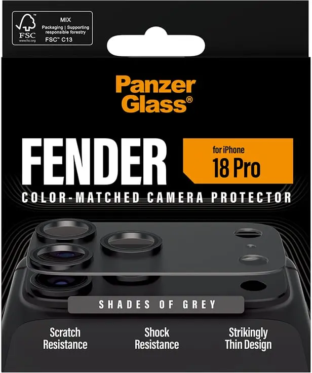 PanzerGlass Fender iPhone 18 Pro Camera Lens Protector Tempered Glass Grijs afbeelding 4