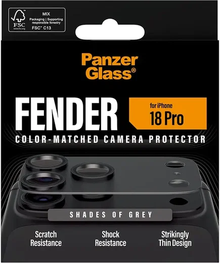 PanzerGlass Fender iPhone 18 Pro Camera Lens Protector Tempered Glass Grijs afbeelding 4