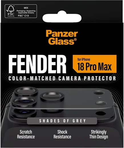 PanzerGlass Fender iPhone 18 Pro Max Camera Protector Tempered Glass Grijs afbeelding 4