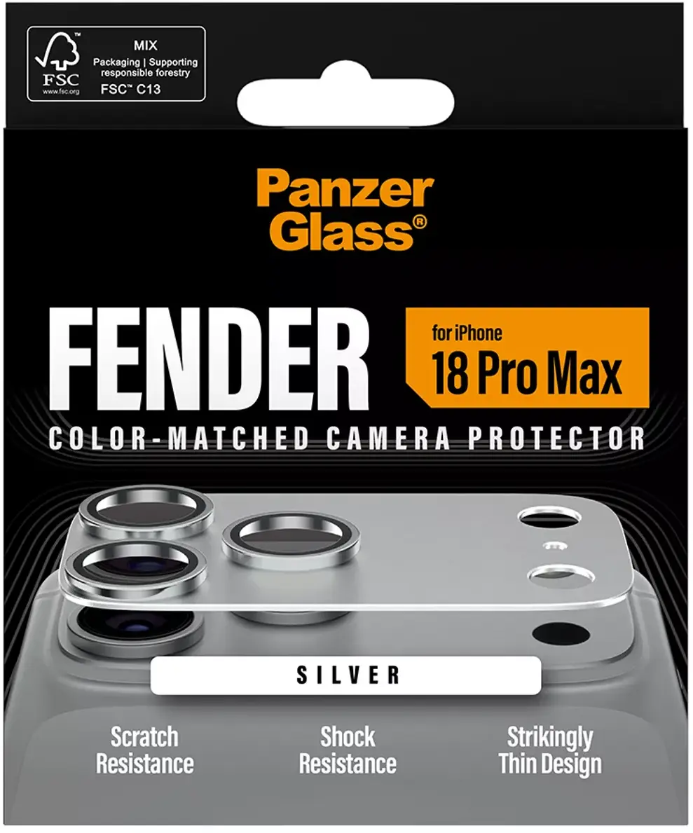 PanzerGlass Fender iPhone 18 Pro Max Camera Protector Tempered Glass Zilver afbeelding 4