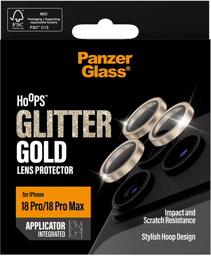 PanzerGlass Hoops Rings iPhone 18 Pro / 18 Pro Max Camera Lens Protector Goud afbeelding 3