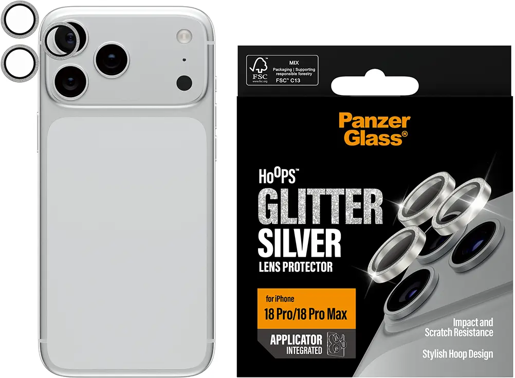 PanzerGlass Hoops Rings iPhone 18 Pro / 18 Pro Max Camera Lens Protector Zilver afbeelding 1