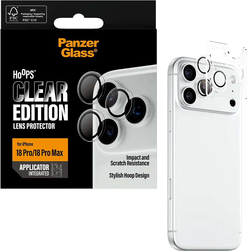 PanzerGlass Hoops Rings iPhone 18 Pro / 18 Pro Max Camera Lens Protector Clear afbeelding 5