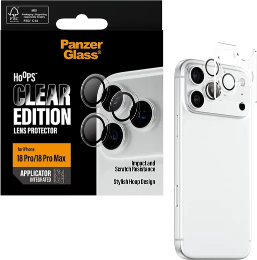 PanzerGlass Hoops Rings iPhone 18 Pro / 18 Pro Max Camera Lens Protector Clear afbeelding 5