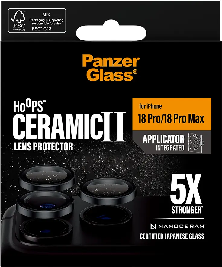 PanzerGlass Hoops Ceramic iPhone 18 Pro / 18 Pro Max Camera Lens Protector Glas afbeelding 3