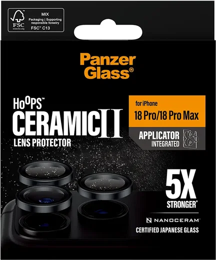 PanzerGlass Hoops Ceramic iPhone 18 Pro / 18 Pro Max Camera Lens Protector Glas afbeelding 3