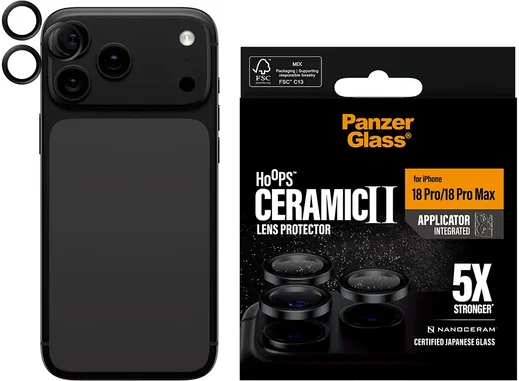 PanzerGlass Hoops Ceramic iPhone 18 Pro / 18 Pro Max Camera Lens Protector Glas afbeelding 1