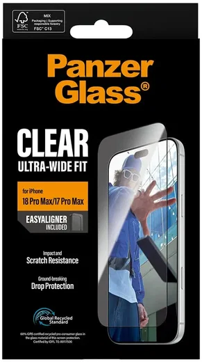 PanzerGlass Ultra-Wide iPhone 18 Pro Max / 17 Pro Max Screen Protector Tempered afbeelding 4