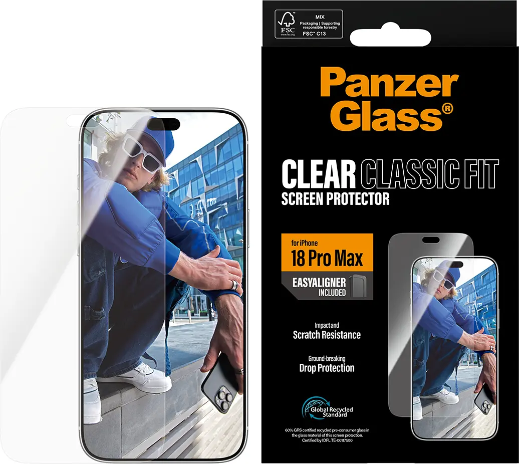 PanzerGlass Classic Fit Apple iPhone 18 Pro Max Screen Protector Tempered Glass afbeelding 1
