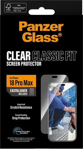 PanzerGlass Classic Fit Apple iPhone 18 Pro Max Screen Protector Tempered Glass afbeelding 4