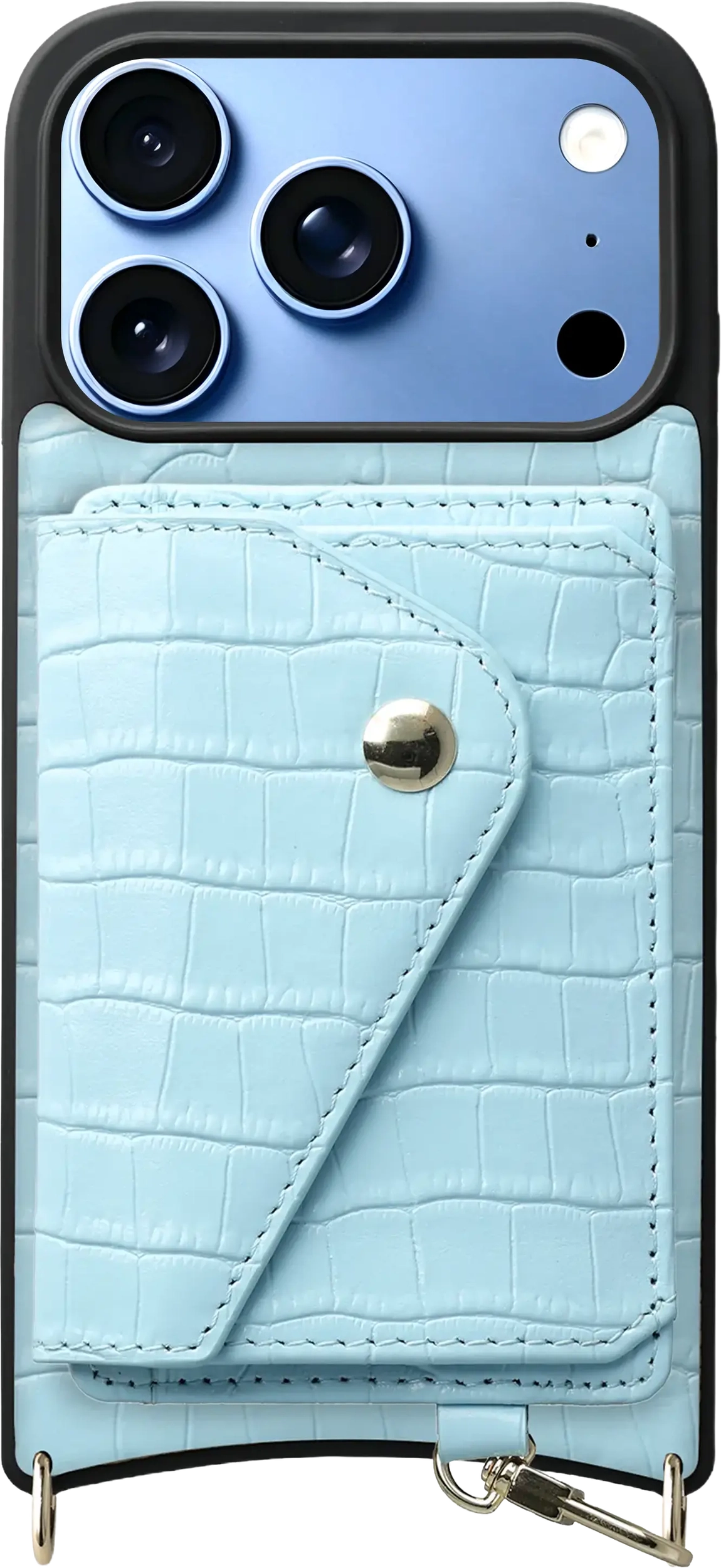 AVY Apple iPhone 18 Pro - Classic Kit - Leather Croco Blauw afbeelding 1