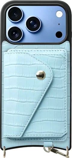 AVY Apple iPhone 18 Pro - Classic Kit - Leather Croco Blauw afbeelding 1