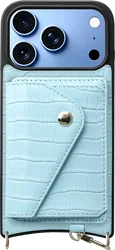 AVY Apple iPhone 18 Pro - Classic Kit - Leather Croco Blauw afbeelding