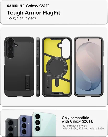 Spigen Tough Armor Samsung Galaxy S26 FE Hoesje MagSafe Back Cover Zwart afbeelding 3
