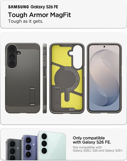Spigen Tough Armor Samsung Galaxy S26 FE Hoesje MagSafe Back Cover Gunmetal afbeelding 12