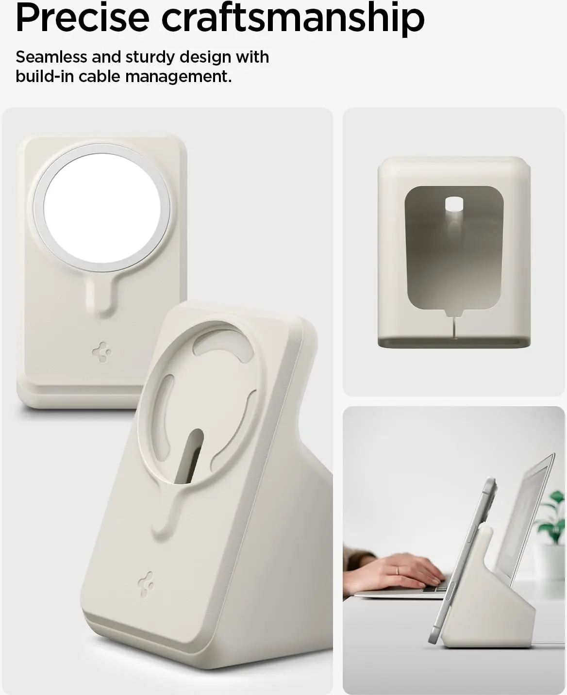 Spigen Oplaadstandaard voor MagSafe Oplader Bureau / Nachtkastje Wit afbeelding 4