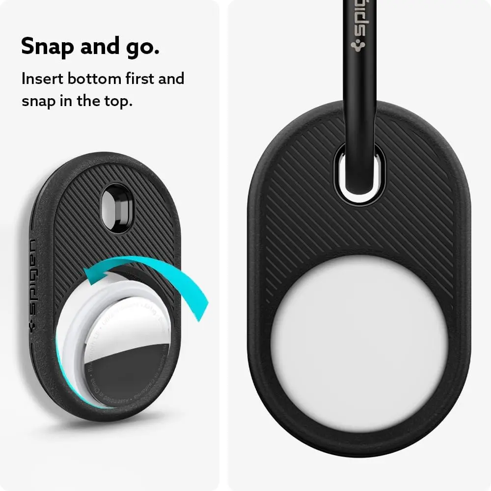 Spigen Vault AirTag Hoesje met Karabijnhaak TPU Matte Zwart afbeelding 7