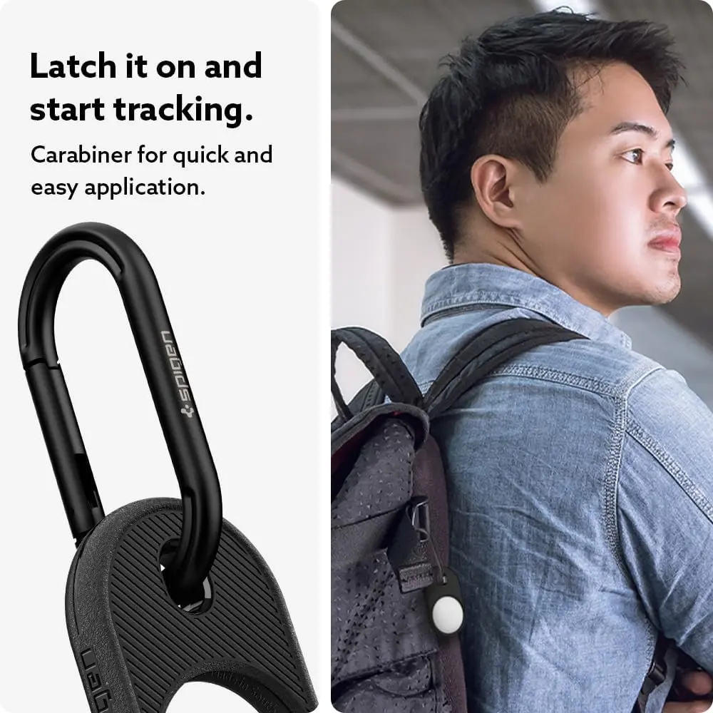 Spigen Vault AirTag Hoesje met Karabijnhaak TPU Matte Zwart afbeelding 3