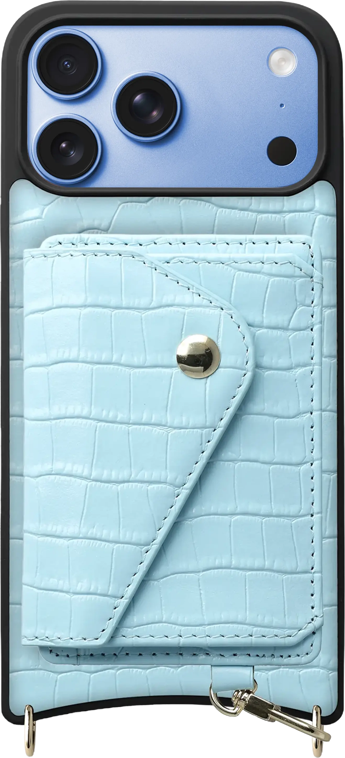 AVY Apple iPhone 18 Pro Max - Classic Kit - Leather Croco Blauw afbeelding 1