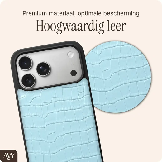 AVY Apple iPhone 18 Pro Max - Classic Kit - Leather Croco Blauw afbeelding 5