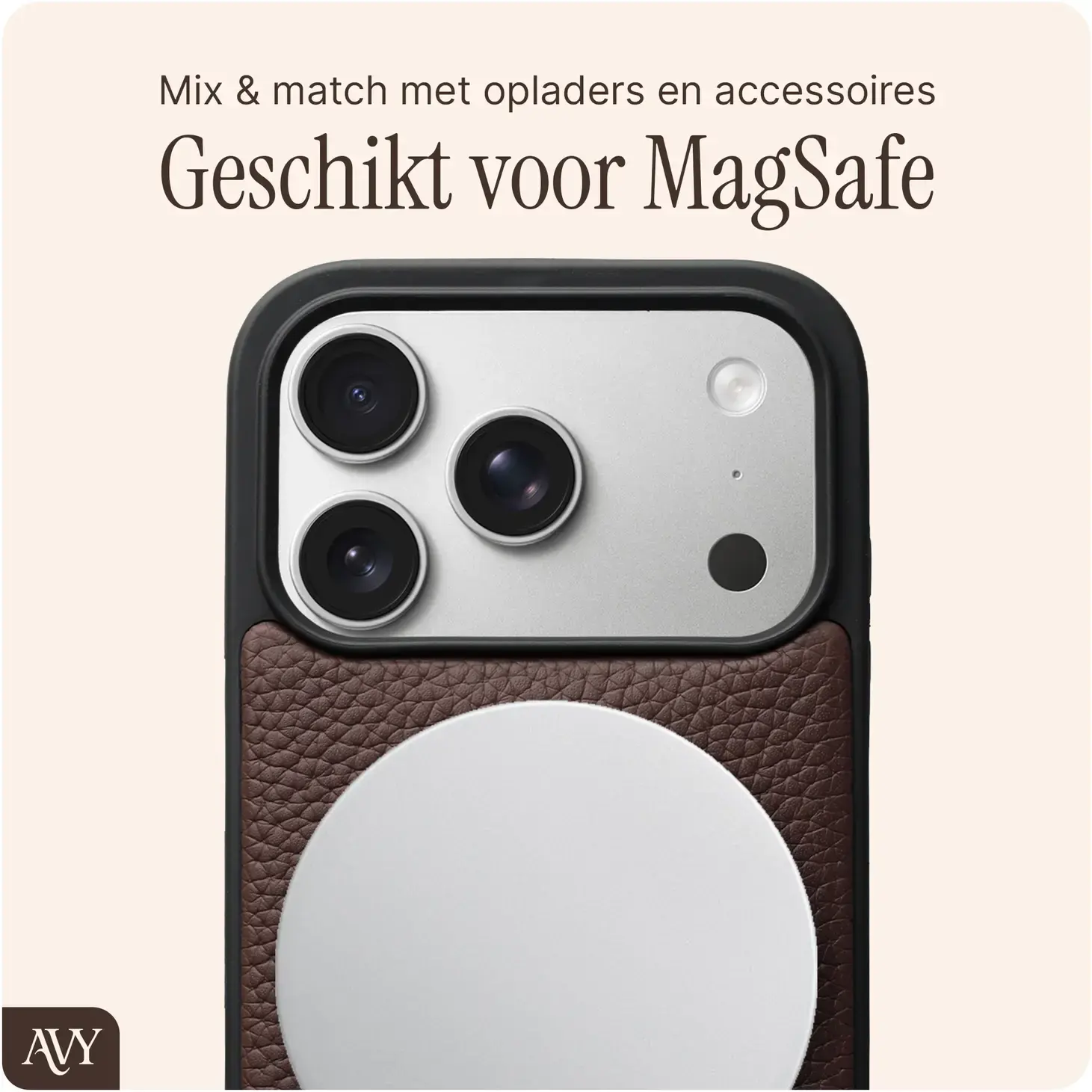 AVY Apple iPhone 18 Pro - Essential Kit - Chocolate - Long Leather afbeelding 6
