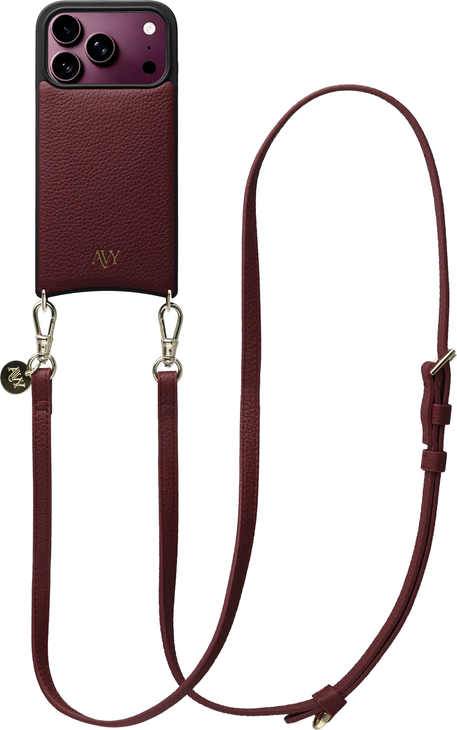 AVY Apple iPhone 18 Pro - Essential Kit - Burgundy - Long Leather afbeelding 1