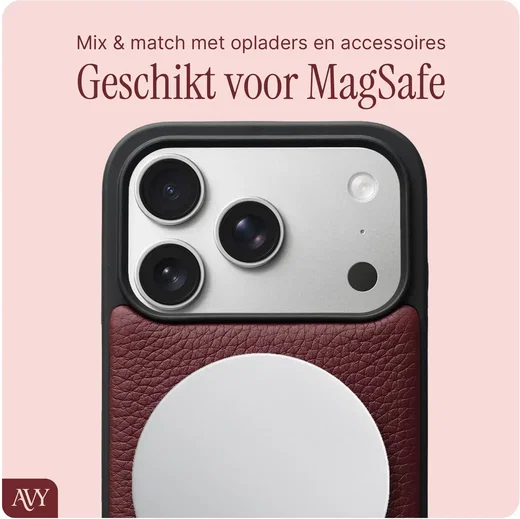 AVY Apple iPhone 18 Pro - Essential Kit - Burgundy - Long Leather afbeelding 6