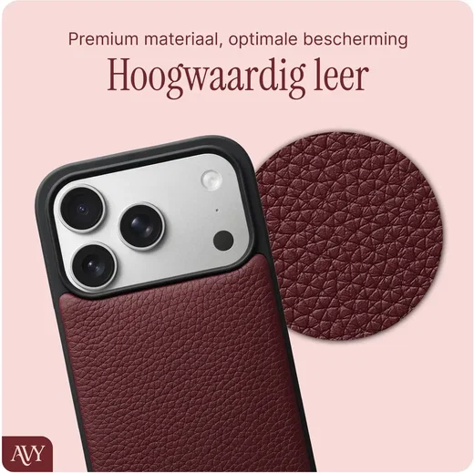 AVY Apple iPhone 18 Pro - Essential Kit - Burgundy - Long Leather afbeelding 10