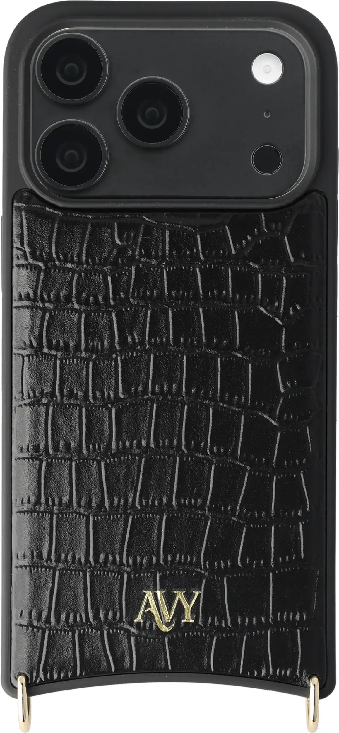 AVY Apple iPhone 18 Pro - Essential Kit - Croco Zwart - Long Leather afbeelding 14