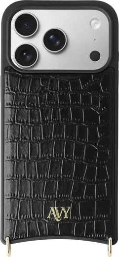 AVY Apple iPhone 18 Pro - Essential Kit - Croco Zwart - Long Leather afbeelding 15