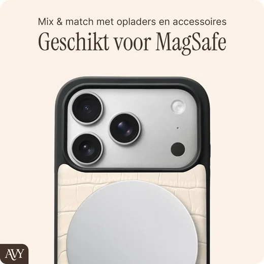 AVY Apple iPhone 18 Pro - Essential Kit - Croco Beige - Long Leather afbeelding 6