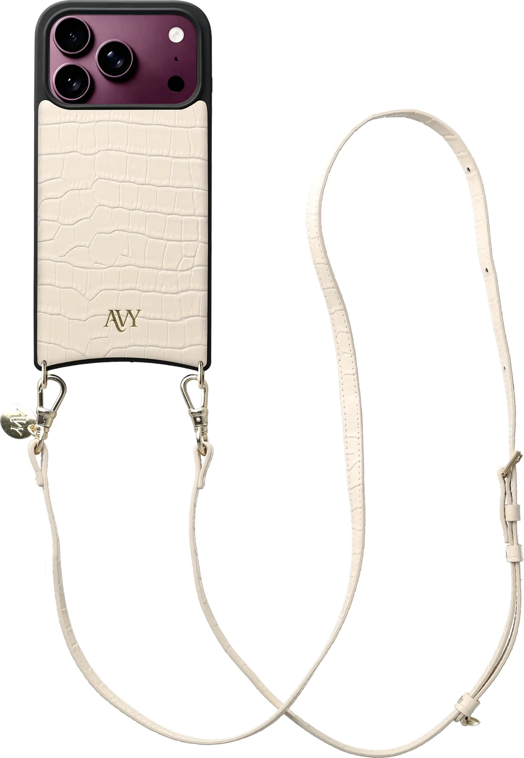 AVY Apple iPhone 18 Pro - Essential Kit - Croco Beige - Long Leather afbeelding 1