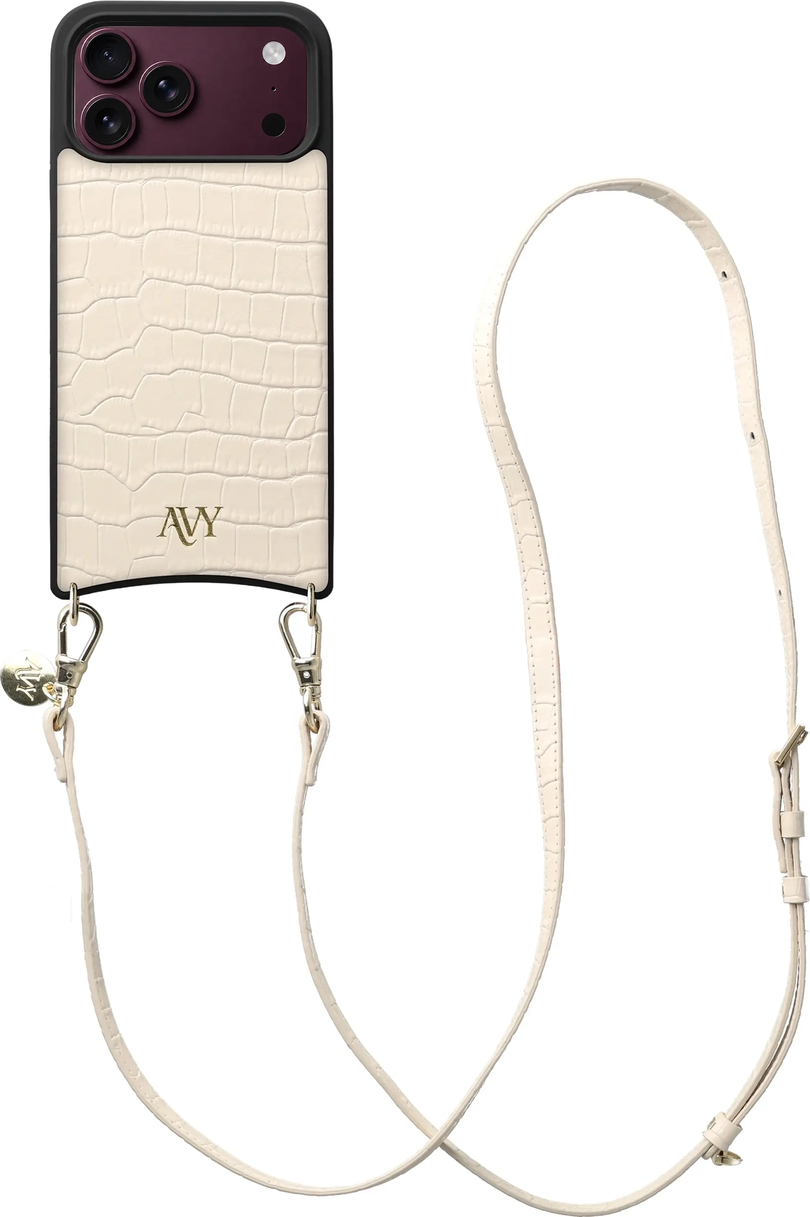 AVY Apple iPhone 18 Pro Max - Essential Kit - Croco Beige - Long Leather afbeelding 1