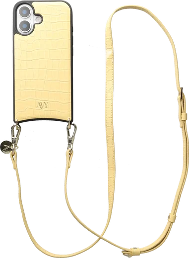 AVY Apple iPhone 18 Pro Max - Essential Kit - Croco Geel - Long Leather afbeelding 14